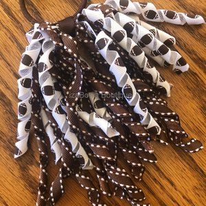 Football Korker Ponytail  (2)  KP213  Handmade NWT Boutique